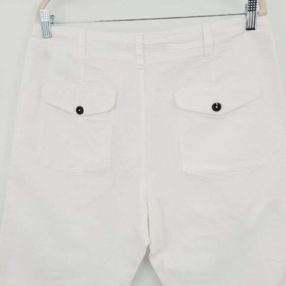 H&M LOGG. White Linen Blend High Waisted Ankle Pant - Picture 7 of 13